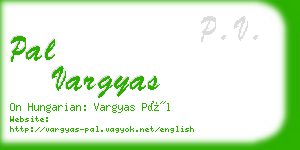 pal vargyas business card